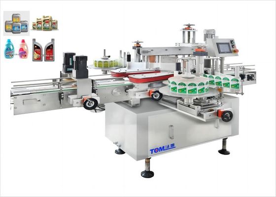 Buy Two Sides Lubricant Filling Line Square Bottle Automatic Adhesive Labeling Machine online manufacture