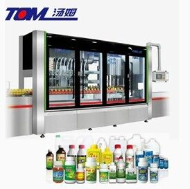 Buy 100ml-1000ml Full Automatic Flexible Pesticide Bottle Filling, Capping and Packaging Machine Line online manufacture